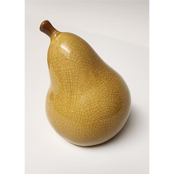 Vintage Ceramic Pear Fruit Sculpture 10” tall Decorative Country Cottage Decor - Picture 3 of 12